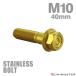  нержавеющая сталь болт M10×40mm P1.25 фланец имеется болт с шестигранной головкой CNC Hexagon head Gold цвет TB1174