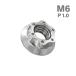  нержавеющая сталь гайка M6 P1.0 шестигранная гайка дизайн гайка Star отверстие гайка серебряный цвет TF0037