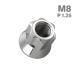  нержавеющая сталь гайка M8 P1.25 шестигранная гайка длинный проникать гайка дизайн гайка серебряный цвет TF0053