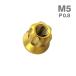  нержавеющая сталь гайка M5 P0.8 шестигранная гайка длинный проникать гайка дизайн гайка Gold цвет TF0057
