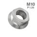  нержавеющая сталь гайка M10 P1.25 шестигранная гайка дизайн гайка подножка гайка серебряный цвет TF0072