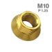  нержавеющая сталь гайка M10 P1.25 шестигранная гайка дизайн гайка подножка гайка Gold цвет TF0078