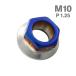  нержавеющая сталь гайка M10 P1.25 шестигранная гайка дизайн гайка подножка гайка серебряный × голубой TF0115