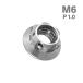  нержавеющая сталь гайка M6 P1.0 шестигранная гайка дизайн гайка боковой отверстие гайка серебряный цвет TF0240