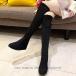  long boots stretch knee high boots super beautiful legs long boots standard popular lady's suede style thigh high boots tea n key heel black length boots stylish 