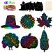 seimeinoki scratch бумага 60 шт. комплект scratch off искусство осень Thanksgiving украшение кукуруза . лист тыква индюк kae