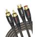RAWAUX RCA �����P�[�u�� 24K�����b�L 2RCA�I�X-���X 2�d�V�[���h �Ԕ��X�e���I �I�[�f�B�I�P�[�u�� (1M, �u���b�N)