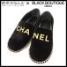  Chanel CHANEL велюр эспадрильи G34012 черный чёрный велюр кожа плоская обувь 36 туфли без застежки женский 101731373