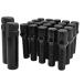 20 Pc Locking Black Spline Lug Bolts 12x1.25 W/ 2 Key Sockets (50 MM Extended Length) Cone Seat Compatible with Jeep Alfa Romeo Chrysler Dodge Fiat