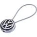 Troika VW LOOP VOLKSWAGEN Logo Keyring - Wire Loop - Enamel Cast Metal - Chrome Plated - Black  Silver  silver  70 x 27 x 12 mm  Modern  Silver  70