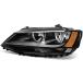 VW2502146 OE Style Black Housing Driver/Left Side Headlight Lamp Compatible with Volkswagen VW 11-18¹͢