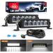 Nilight 9Inch Single Row LED Light Bar 2PCS 30W 3365LM Anti-Glare Spot DRL Offroad Slim Driving Light Bar IP68 w/ 16AWG DT Wiring Kit for Pickup Tr