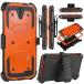 KooJoee Orange Armor Defender Case Compatible with ZTE Avid Trio/Prestige 2 N9136/ZFive 2/Sonata 3/Maven 2/Avid Plus,Shockproof [S