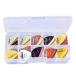 Yammy plastic 24 piece base guitar for pick pick various thickness colorful storage box attaching 