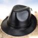 羊革 本革　パナマ帽 ハット ペーパー 中折れ コンパクトデザイン メンズ レディース 紳士 パナマ帽 風で飛ばない  帽子 かっこいい