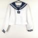  cosplay sailor suit outer garment white 2 ps line woman school uniform middle . high school white uniform used GM0024