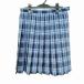  school skirt large size summer thing w75- height 56 check middle . high school pleat school uniform uniform woman used IN7529