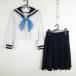  sailor suit skirt scarf top and bottom 3 point set interim clothes white 2 ps line woman school uniform middle . high school white uniform used rank C NA0813