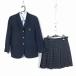  блейзер проверка юбка шнур Thai верх и низ 4 позиций комплект 160A Fuji яхта зима предмет женщина школьная форма Chiba Ichikawa . средняя школа темно-синий форма б/у разряд C NA4324