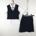  the best skirt cord Thai top and bottom 4 point set summer thing woman school uniform middle . high school navy blue uniform used rank B NA4677