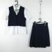  the best skirt cord Thai top and bottom 4 point winter thing woman school uniform middle . high school navy blue uniform used rank C NA4679
