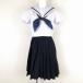  blouse skirt cord Thai top and bottom 3 point set 160 large size can ko- summer thing woman school uniform Miyazaki tree flower middle . white uniform used rank C NA5452