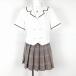  blouse skirt cord Thai top and bottom 3 point set summer thing woman school uniform middle . high school white uniform used rank C NA5461