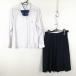  blouse skirt ribbon top and bottom 3 point set L large size interim clothes woman school uniform middle . high school white uniform used rank C NA5720