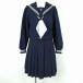  sailor suit skirt scarf top and bottom 3 point set winter thing white 3ps.@ line woman school uniform middle . high school navy blue uniform used rank C NA7028