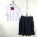  blouse skirt ribbon top and bottom 3 point set large size extra-large summer thing woman school uniform middle . high school white uniform used rank C NA7450