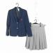  блейзер проверка юбка верх и низ 2 позиций комплект указание зима предмет женщина школьная форма Hyogo Takarazuka север средняя школа темно-синий форма б/у разряд C NA7714