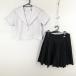  матроска юбка верх и низ 2 позиций комплект лето предмет белый 3шт.@ линия женщина школьная форма средний . средняя школа белый форма б/у разряд C NA7996