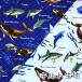  ткань ткань стеганый цвет ..samesame иллюстрированная книга Shark рыба oks стеганое полотно хлопок 100% примерно 105cm ширина QHSK813.. пачка 0.5m соответствует 10cm единица измерения цена 