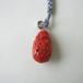  Япония Kochi производство красный .. амулет натуральный шелк Drop netsuke цветок. резьба по дереву . исключая . мир мелкие вещи подвеска драгоценнный камень коралл .... календарь день рождения . праздник . исключая ..3 месяц подарок подарок 