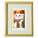 ji- gray woodcut Yoshioka . Taro picture frame mat attaching -inch NA better fortune maneki-neko [ thousand customer ten thousand .]