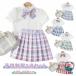  ребенок Kids tops юбка в клетку school форма студент форма юбка в складку девочка ребенок одежда формальный костюм симпатичный JK форма 