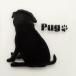  собака лакировка наклейка LOVE DOG Pug (. сиденье .) чёрный 