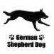  собака лакировка наклейка LOVE DOG немецкая овчарка (....) чёрный 