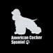  собака лакировка наклейка LOVE DOG american koka- spaniel ( ширина направление ) серебряный 