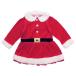 サンタ コスチューム クリスマス 衣装 キッズ ワンピース 子供服 ベロア 女の子(レッド×140cm)