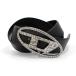 DIESEL дизель женский кожаный ремень X09611 P6364 / B-1DR STRASS crystal Logo пряжка kau кожа черный стандартный популярный товар 