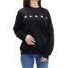 MARNI Marni Kids женский тренировочный футболка M01612 M00V0 вырез лодочкой длинный рукав Logo принт хлопок 100% обратная сторона шерсть черный 2026 осень-зима новый продукт 