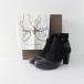  beautiful goods chiemi is laCHIE MIHARA suede leather switch short boots 39/ black 24~24.5cm shoes heel [2400013887045]
