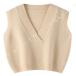  вязаный лучший женский V шея свободно Short надеты .. майка вязаный свитер tops choki casual посещение школы симпатичный осень-зима ребра накладывающийся надеты одноцветный 