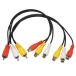 KAUMO 2 ответвление AV кабель RCA красный белый желтый (3 булавка мужской ) - RCA красный белый желтый (3 булавка женский )×2 30cm