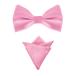 [Allegra K] бабочка галстук bow Thai pocket square 2 позиций комплект одноцветный свадьба party мужской розовый Free Size