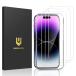 UNBREAKcable iPhone 14 Pro Max для тонировка стёкол пленкой 3 шт. комплект 2 -слойный усиленный стекло установка простой гид рамка-оправа имеется отпечаток пальца предотвращение 99.99%