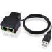 Poyiccot RJ45 LAN кабель удлинение коннектор,LAN удлинение RJ45 трансляция коннектор,(USB электрический кабель имеется )Lan ответвление одновременно подключение адаптер 