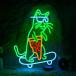  скейтборд кошка neon автограф LED прохладный очки кошка neon стена украшение пицца неоновый свет style свет возможность кошка пицца неоновая трубка .. пицца магазин отсутствует труба магазин подарок 