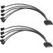Kiligen 2 шт SATA из 5 way 3 булавка / 4 булавка PMW 12V PC кейс вентилятор источник питания адаптер кабель,3 булавка кроме того, 